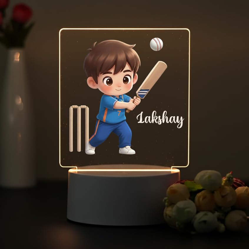 SNAPTRAP Personalized Sports LED Name Light - Cricket One Day
