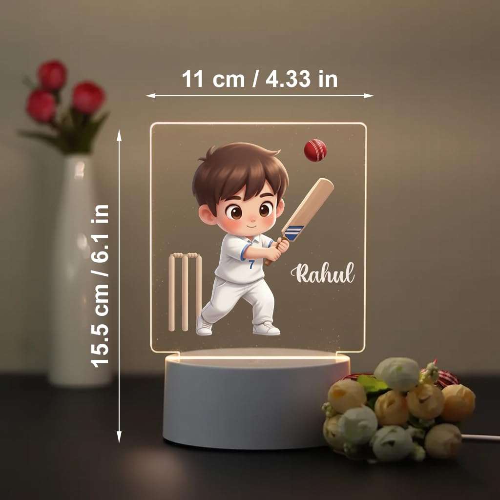 SNAPTRAP Personalized Sports LED Name Light - Cricket Test
