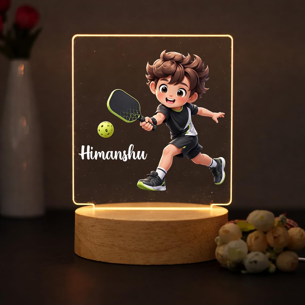 SNAPTRAP Personalized Sports LED Name Light - Pickleball Boy