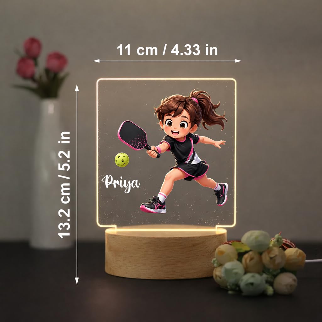 SNAPTRAP Personalized Sports LED Name Light - Pickleball Girl