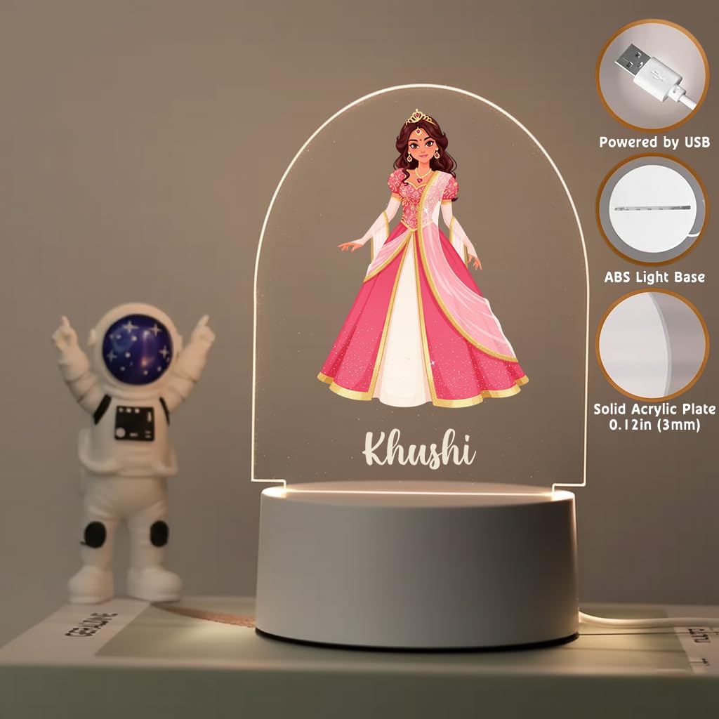 SNAPTRAP LED Name Light for Girls - Princess - Royal Pink
