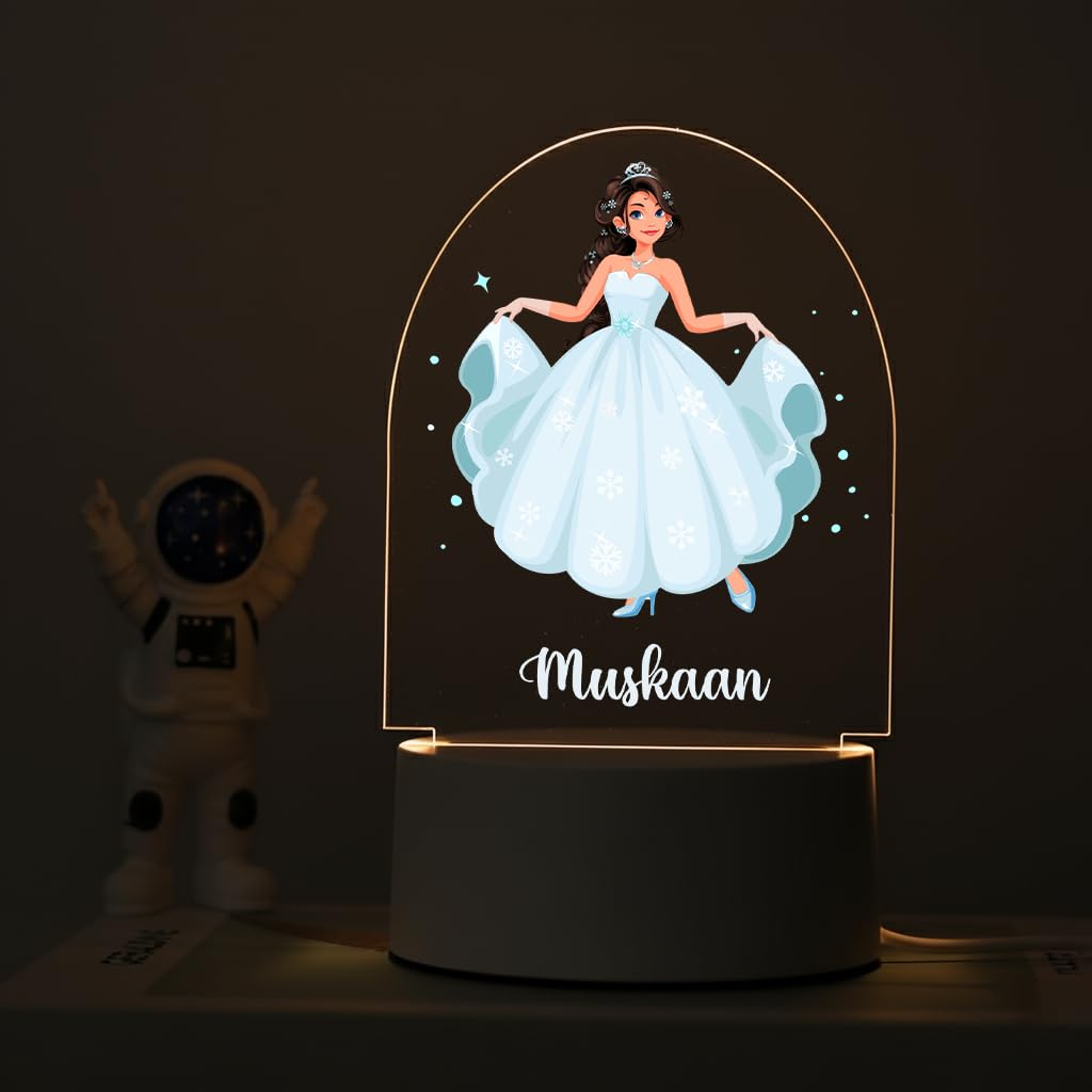 SNAPTRAP LED Name Light for Girls - Princess - Ice Blue