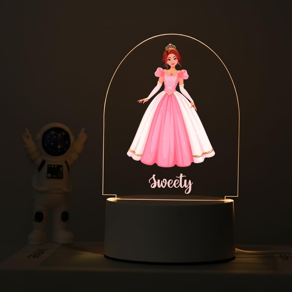 SNAPTRAP LED Name Light for Girls - Princess - Dreamy Pink