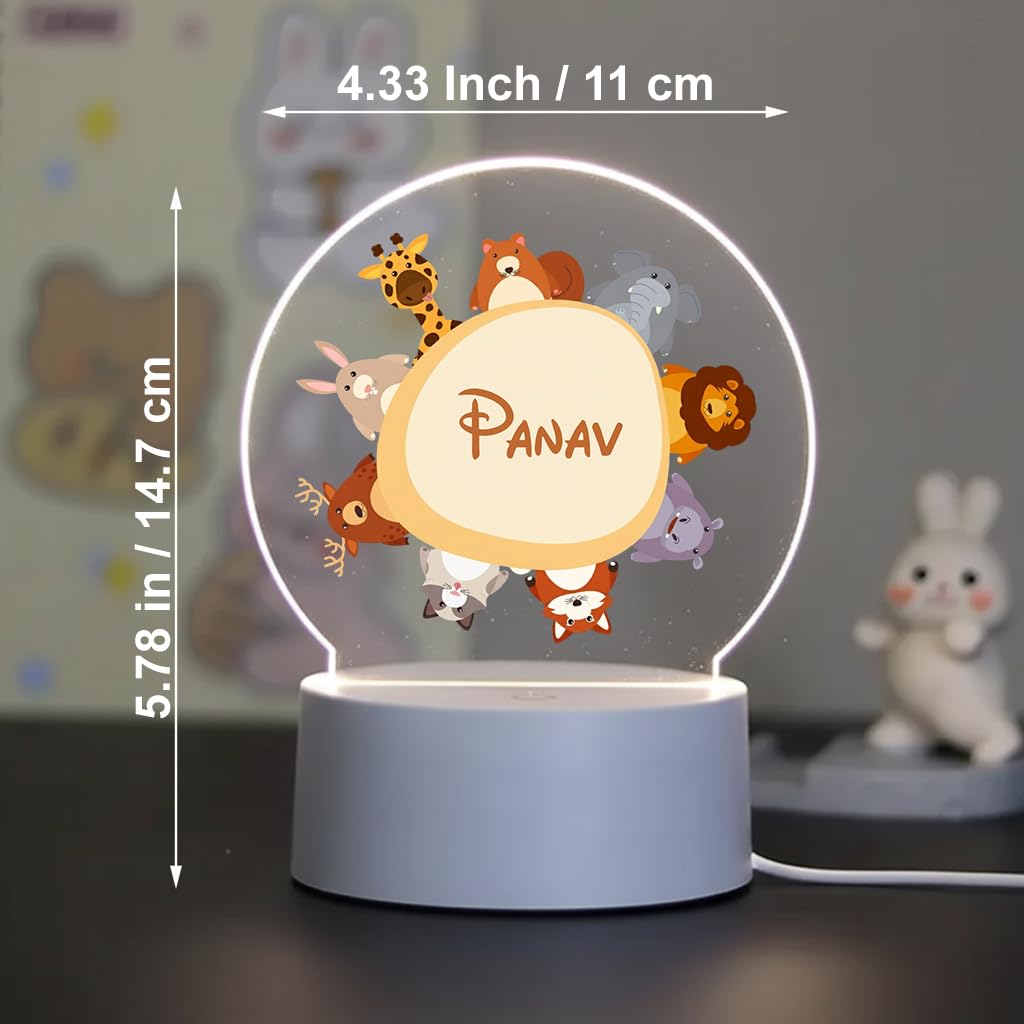 SNAPTRAP LED Name Light for Kids - Animal Circle