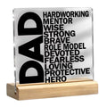 SNAPTRAP Inspirational Dad Acrylic Plaque with Wooden Base, Appreciation Gift for Father, Motivational Desk Decor Sign, Fathers Day, Birthday, Thank You Present for Dad, Home Office Display - Default Title
