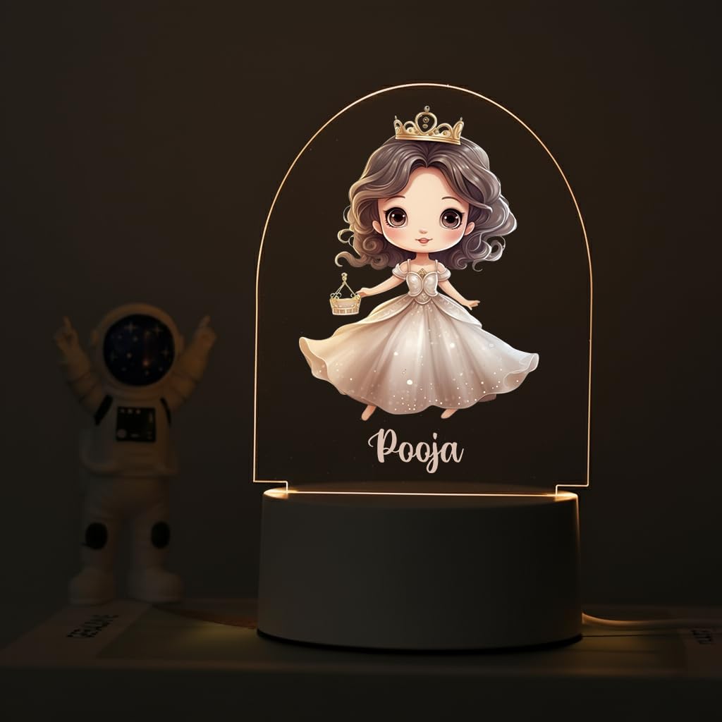 SNAPTRAP LED Name Light for Girls - Princess - Chibi White