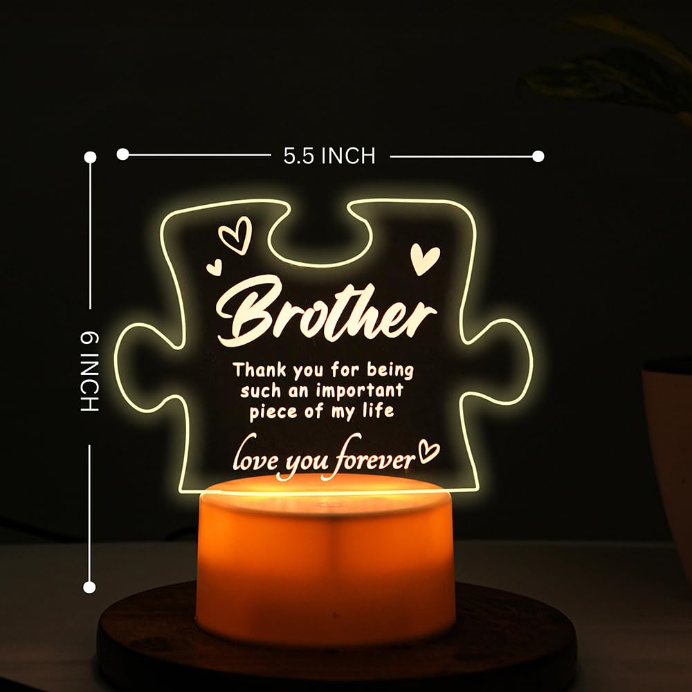 SNAPTRAP Rakhi Puzzle Engraved LED Side Table Lamp - Brother