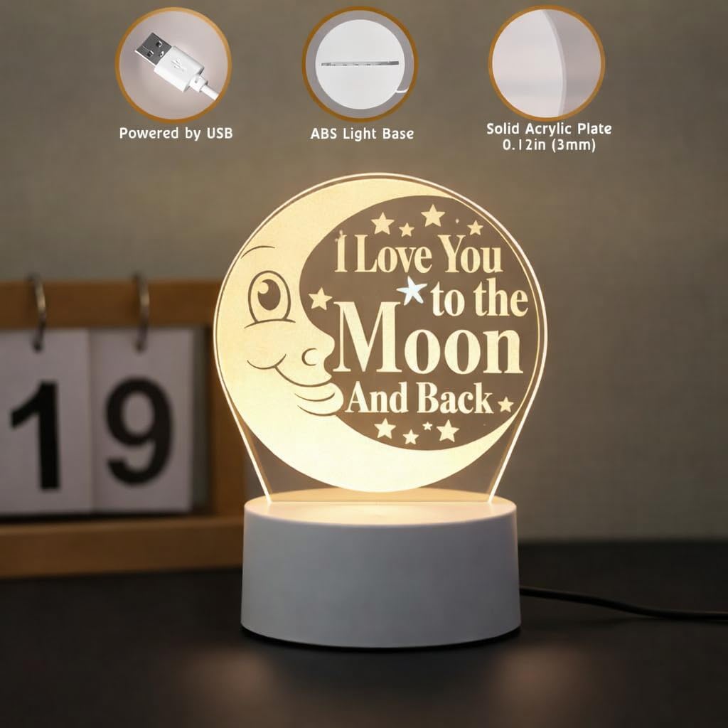 SNAPTRAP I Love You to the Moon and Back LED Night Lamp - Warm White - Default Title
