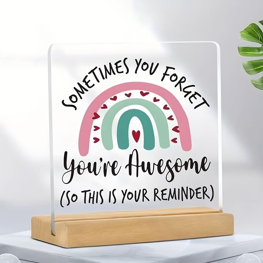 SNAPTRAP You’re Awesome Acrylic Plaque with Wooden Base - Default Title