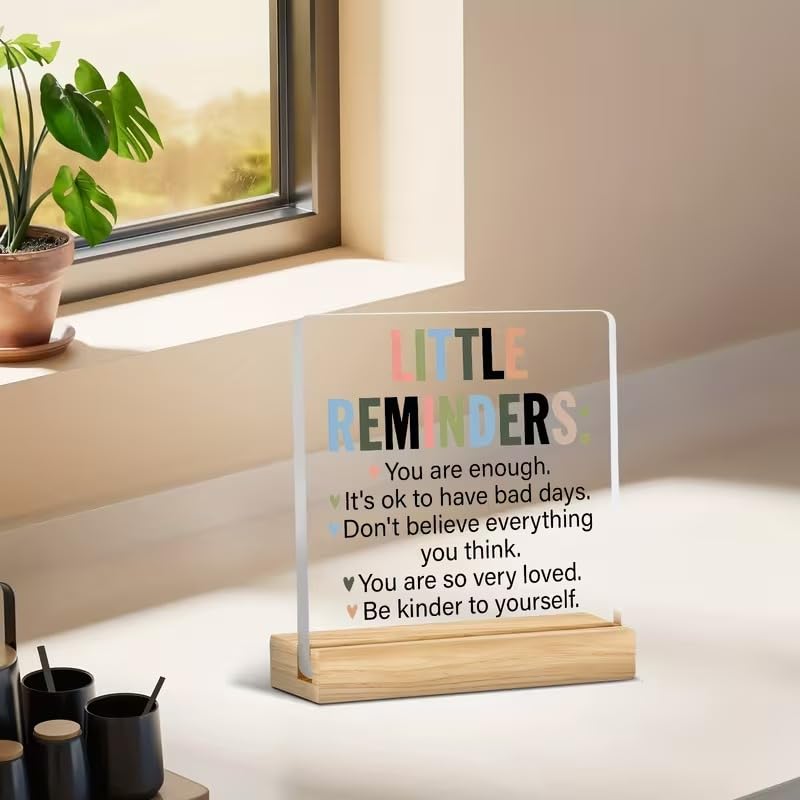 SNAPTRAP Motivational Quote Acrylic Plaque with Wooden Base - Default Title