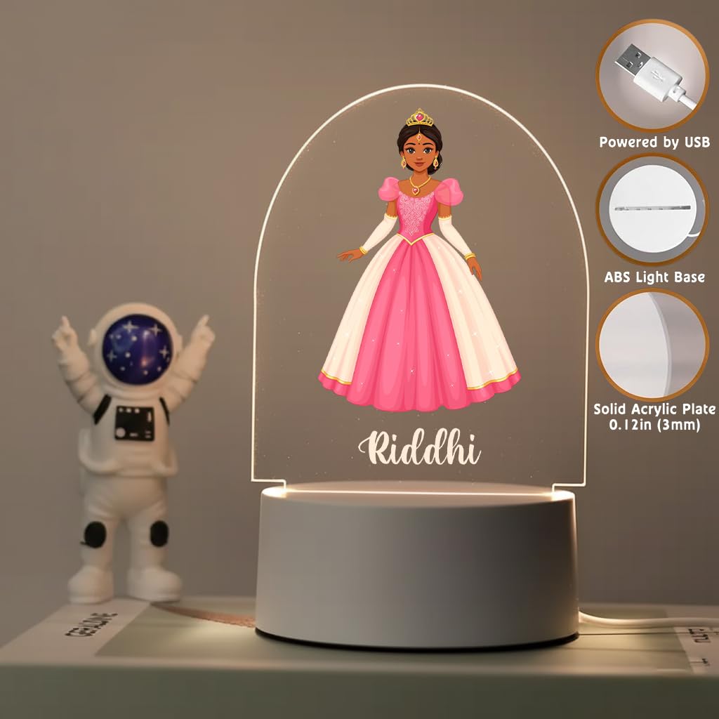 SNAPTRAP LED Name Light for Girls - Princess - Classic Pink