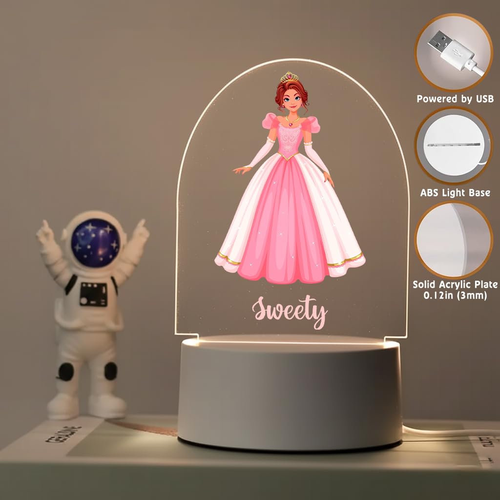 SNAPTRAP LED Name Light for Girls - Princess - Dreamy Pink