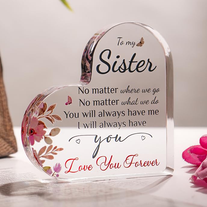 SNAPTRAP Engraved Message Acrylic Block - To My Sister 6X6