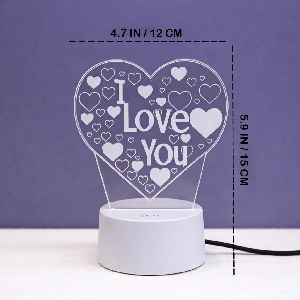 SNAPTRAP Heart-Shaped I Love You LED Night Lamp - Warm White - Default Title