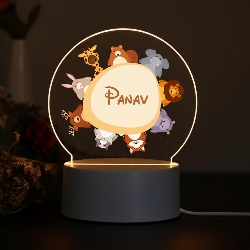 SNAPTRAP LED Name Light for Kids - Animal Circle