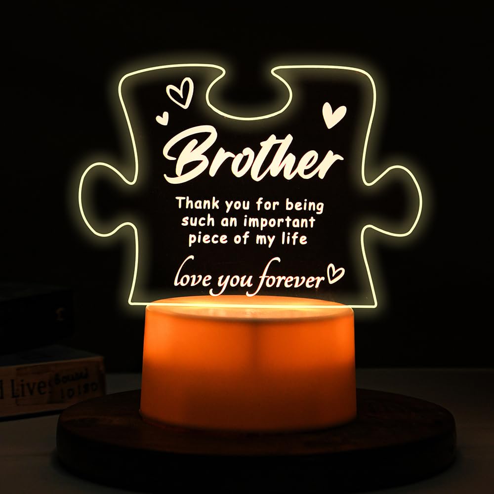 SNAPTRAP Rakhi Puzzle Engraved LED Side Table Lamp - Brother