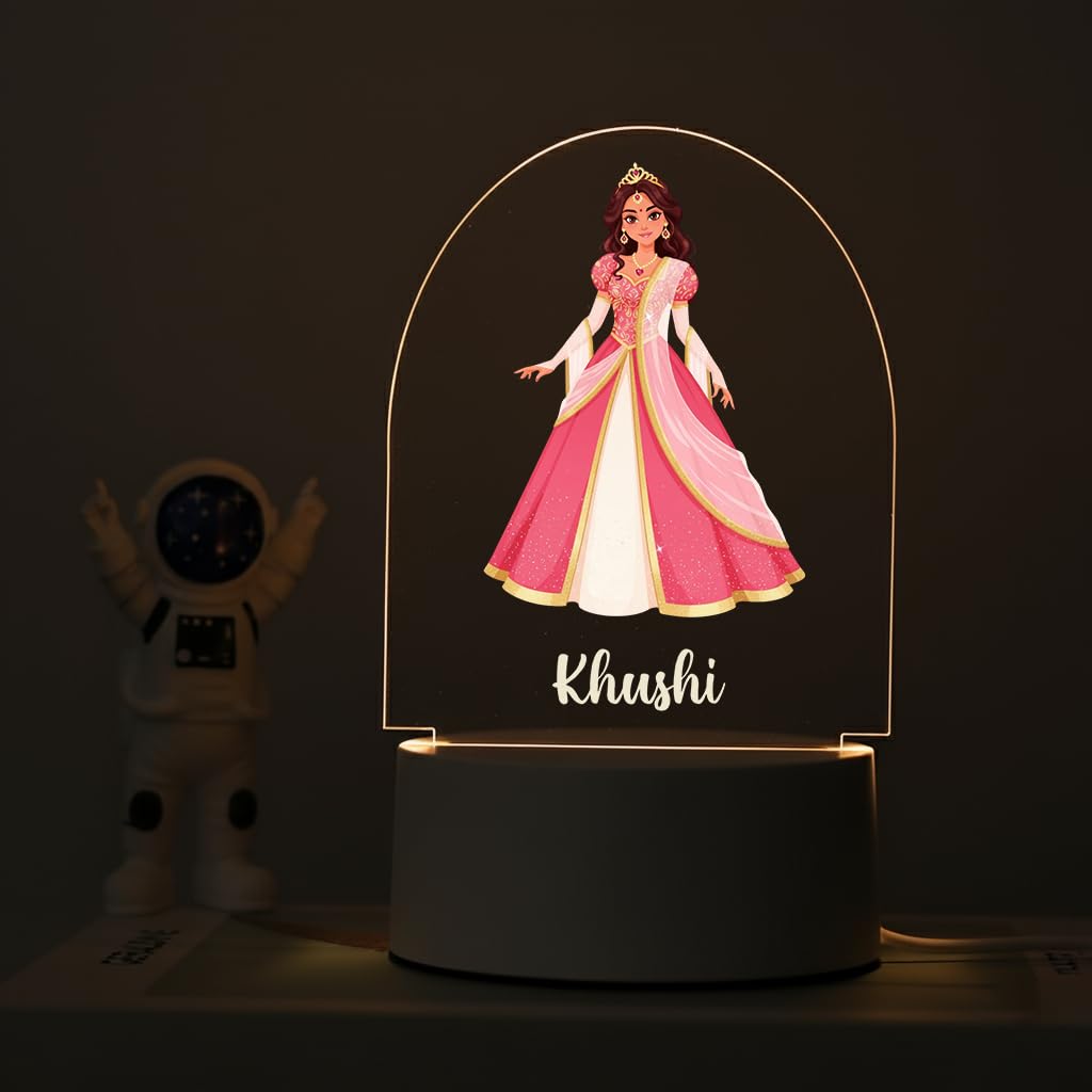 SNAPTRAP LED Name Light for Girls - Princess - Royal Pink