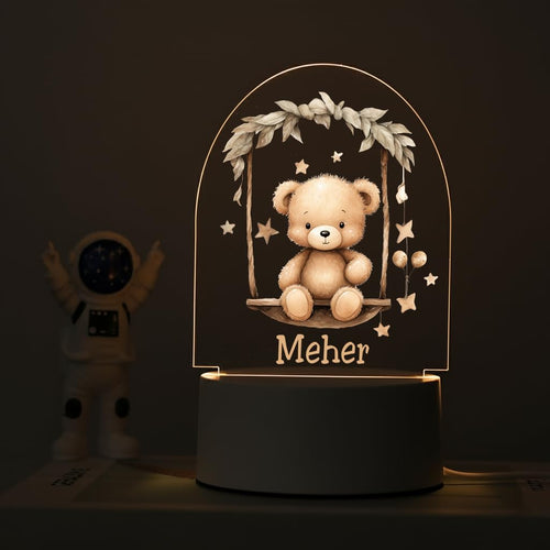 Personalised Kids LED Name Light – Custom Name Night Lamp — Teddy Swing