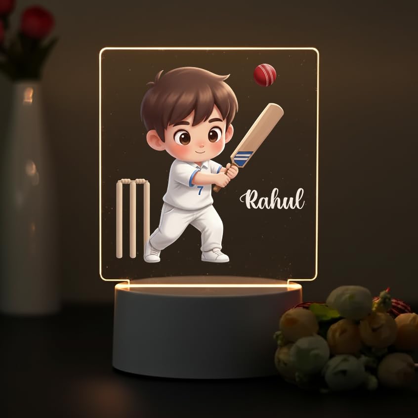 SNAPTRAP Personalized Sports LED Name Light - Cricket Test