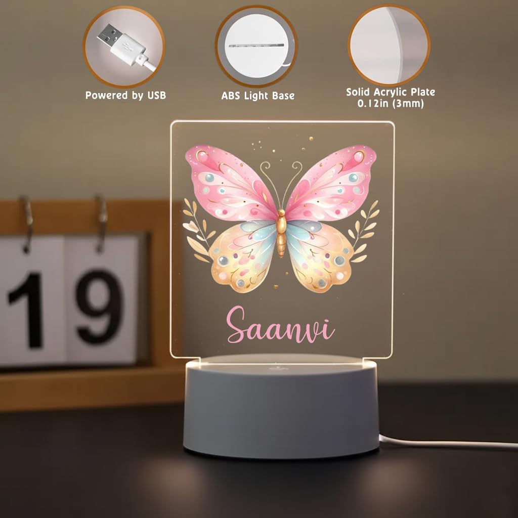 SNAPTRAP LED Name Light for Kids - Butterfly Magic