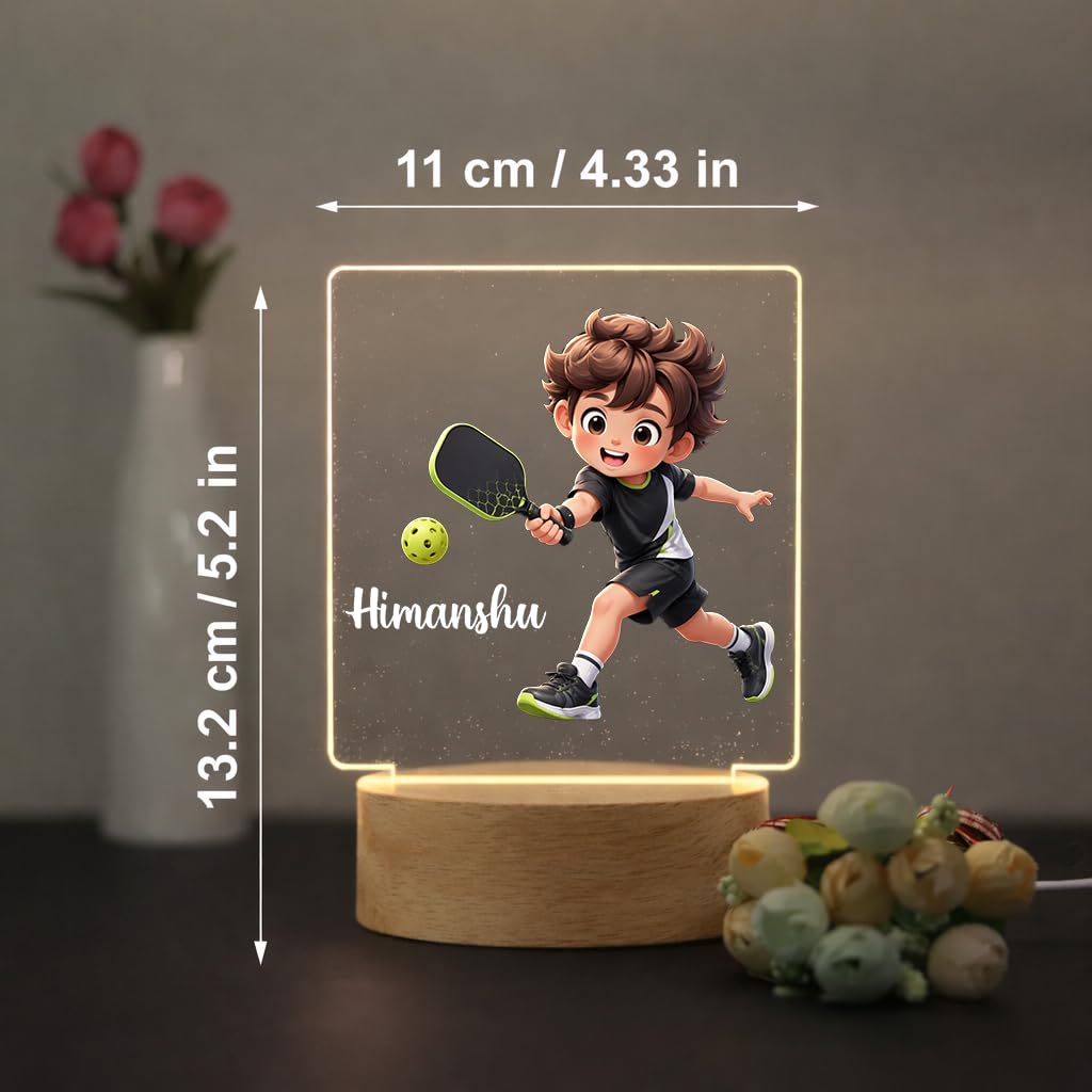 SNAPTRAP Personalized Sports LED Name Light - Pickleball Boy