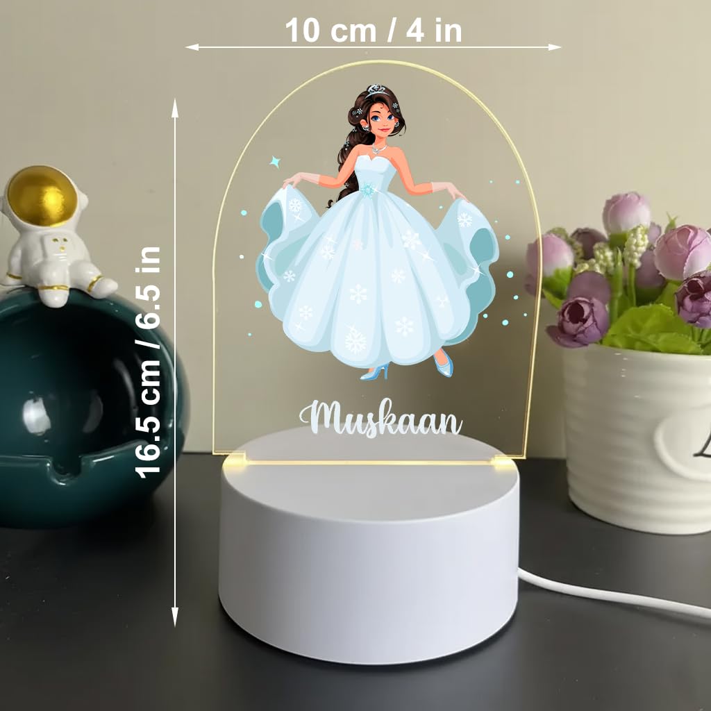SNAPTRAP LED Name Light for Girls - Princess - Ice Blue