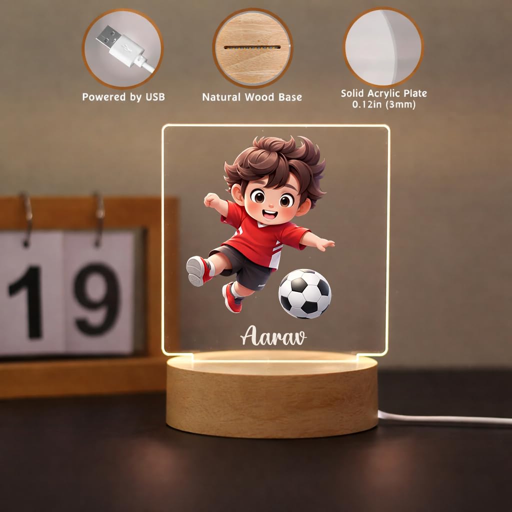 SNAPTRAP Personalized Sports LED Name Light - Football