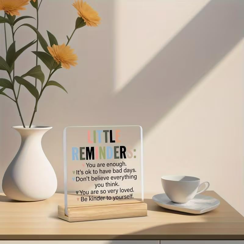 SNAPTRAP Motivational Quote Acrylic Plaque with Wooden Base - Default Title