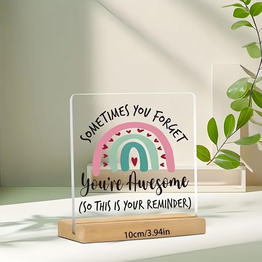 SNAPTRAP You’re Awesome Acrylic Plaque with Wooden Base - Default Title
