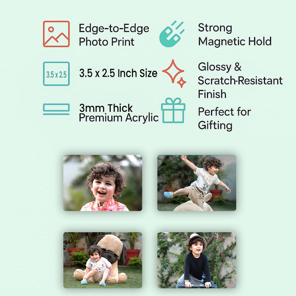 SNAPTRAP Personalized Acrylic Photo Fridge Magnets - Landscape Pack of 12