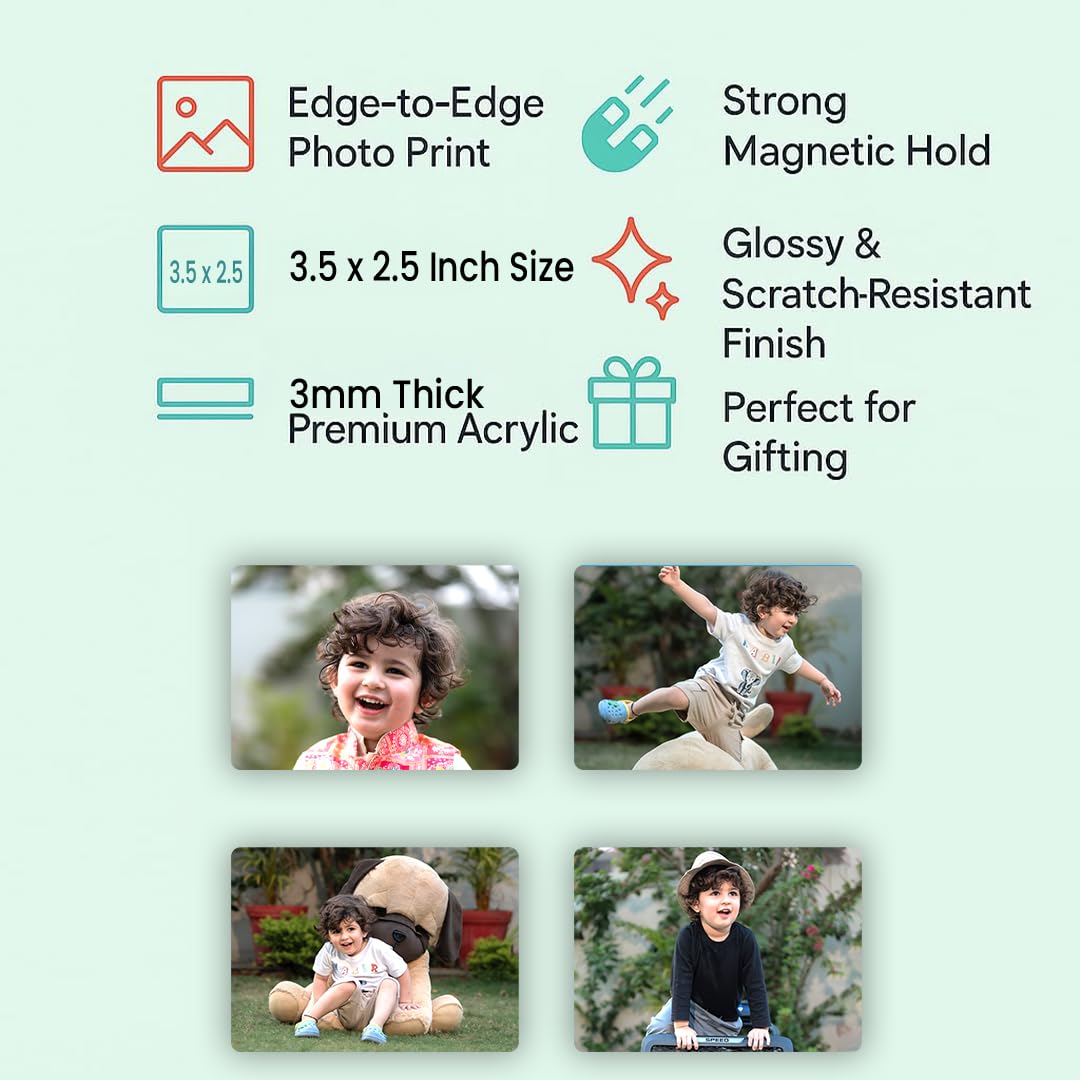 SNAPTRAP Personalized Acrylic Photo Fridge Magnets - Landscape Pack of 12