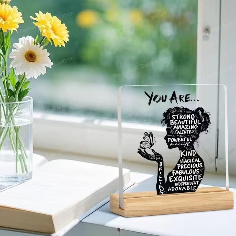 SNAPTRAP You Are Strong Beautiful Acrylic Plaque with Wooden Base - Default Title