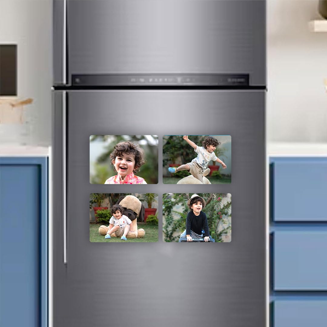 SNAPTRAP Personalized Acrylic Photo Fridge Magnets - Landscape Pack of 12