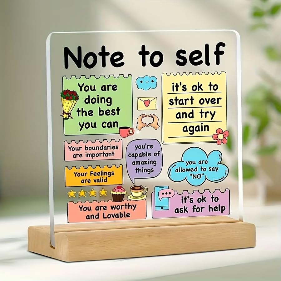 SNAPTRAP Note to Self Acrylic Plaque with Wooden Base - Default Title