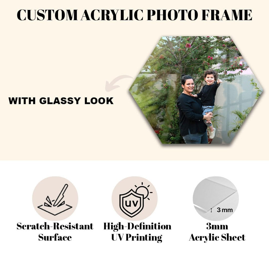 SNAPTRAP Hexagon acrylic photo frame, 14 x 12 in