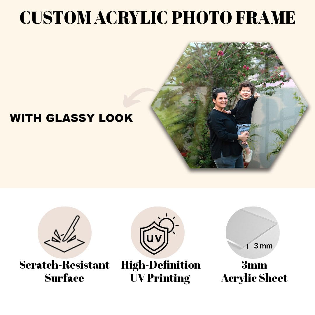SNAPTRAP Hexagon acrylic photo frame, 14 x 12 in