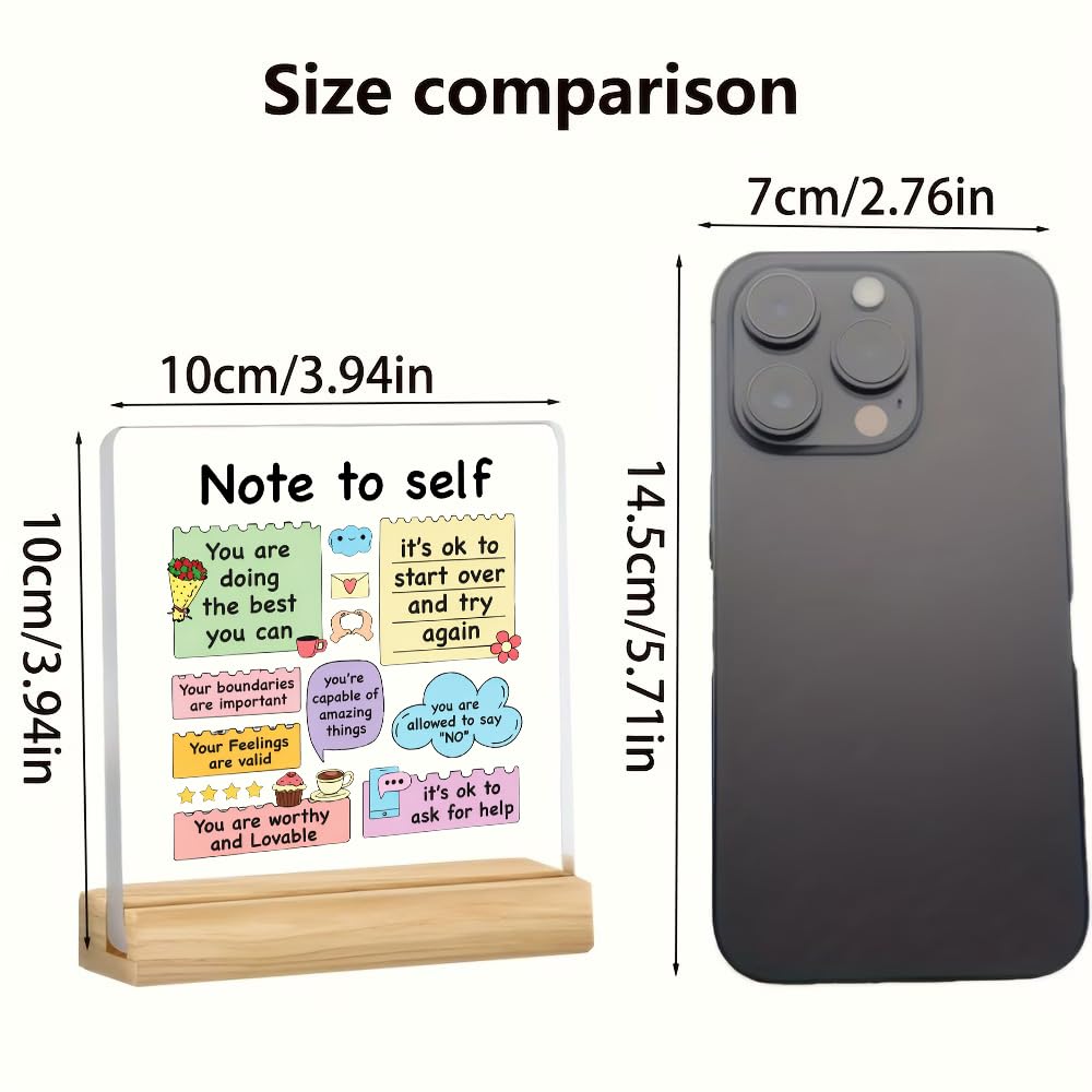 SNAPTRAP Note to Self Acrylic Plaque with Wooden Base - Default Title