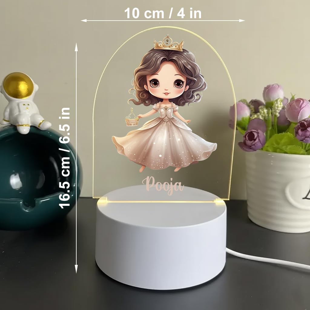 SNAPTRAP LED Name Light for Girls - Princess - Chibi White