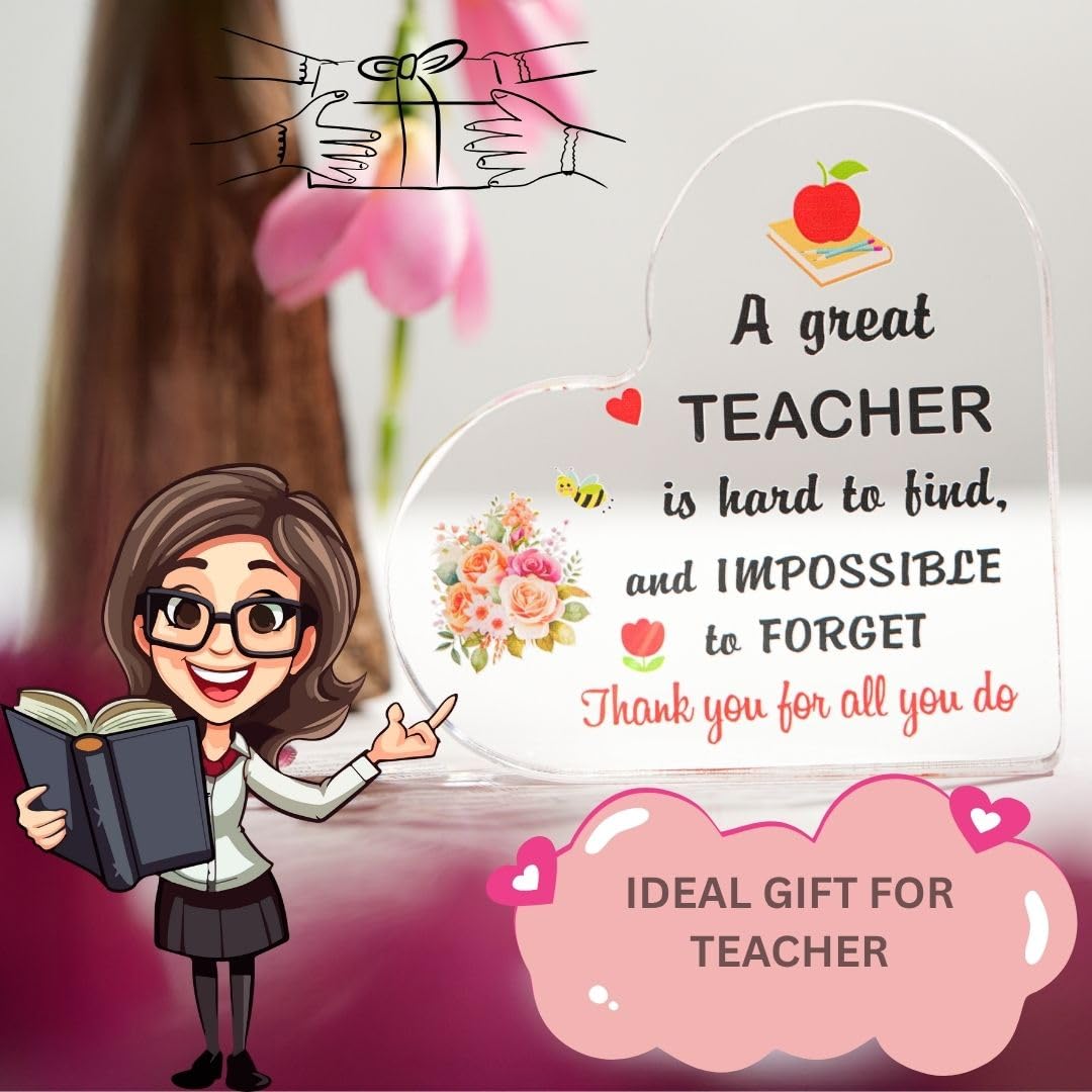 SNAPTRAP Engraved Message Acrylic Block - Teacher 2 6X6