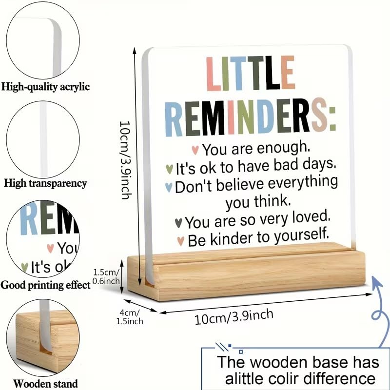 SNAPTRAP Motivational Quote Acrylic Plaque with Wooden Base - Default Title