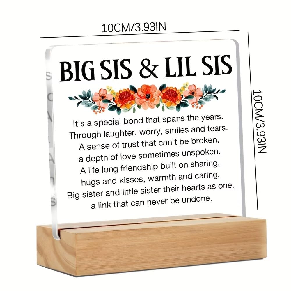 SNAPTRAP Big Sister Little Sister Gift Acrylic Plaque with Wooden Base - Default Title