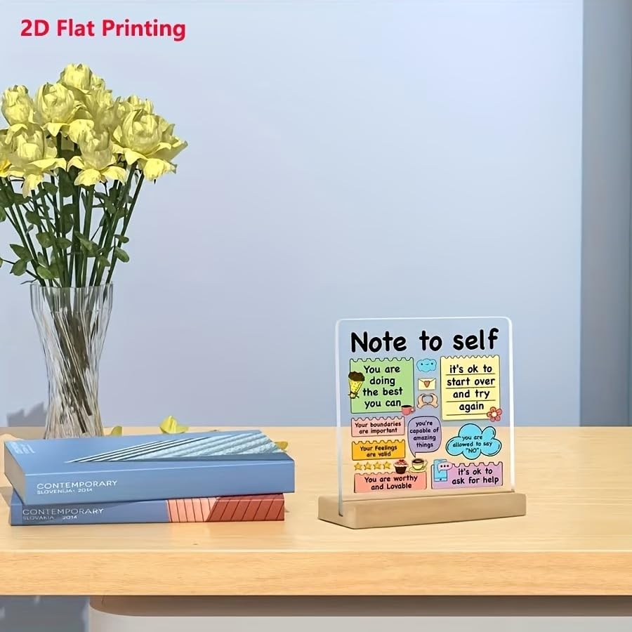 SNAPTRAP Note to Self Acrylic Plaque with Wooden Base - Default Title