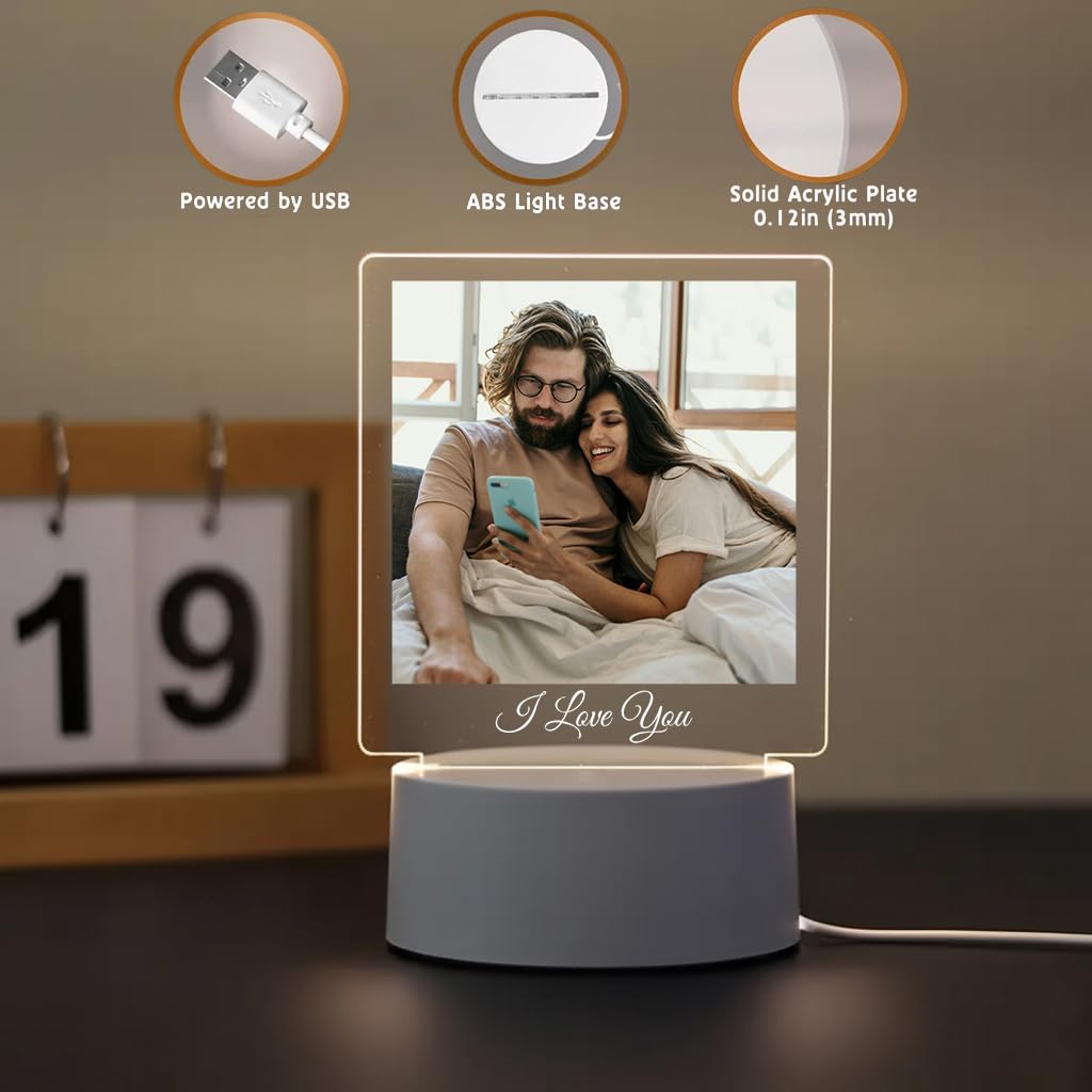 SNAPTRAP Personalized Photo Lamp with Custom Picture and Text - Default Title