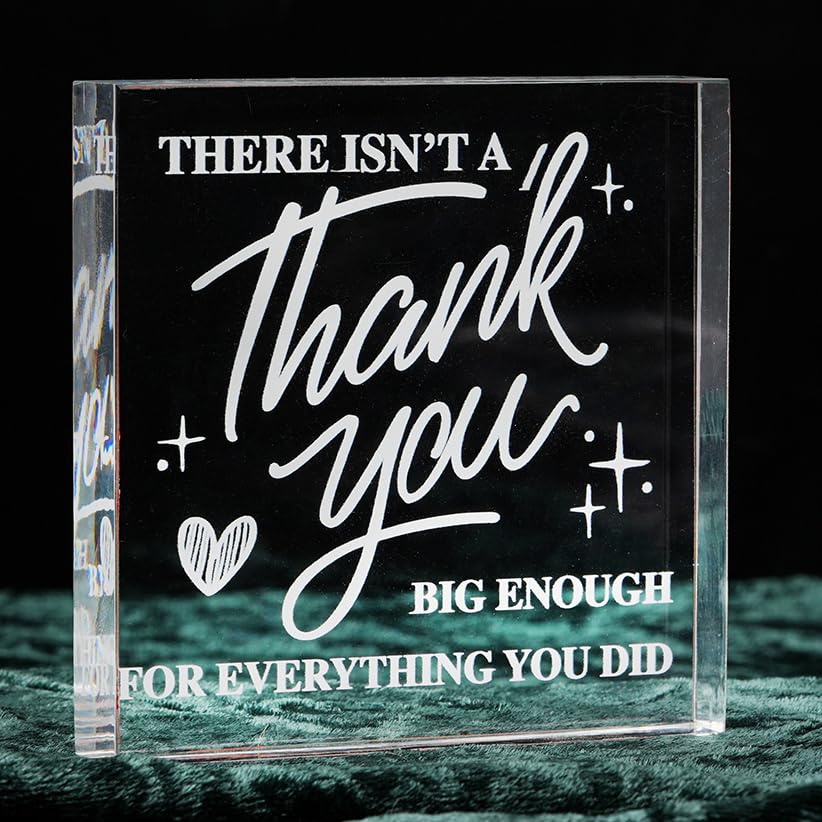 SNAPTRAP Engraved Message Acrylic Block - Thank You1 4X4
