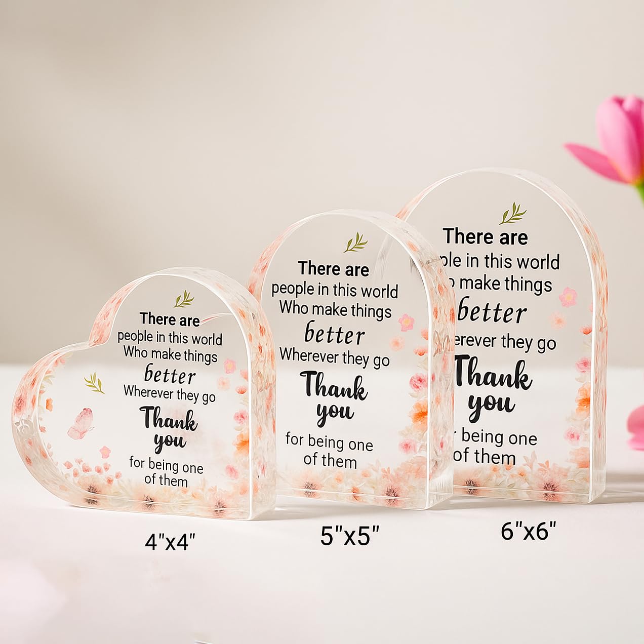 SNAPTRAP Engraved Message Acrylic Block - Thank You2 4X4