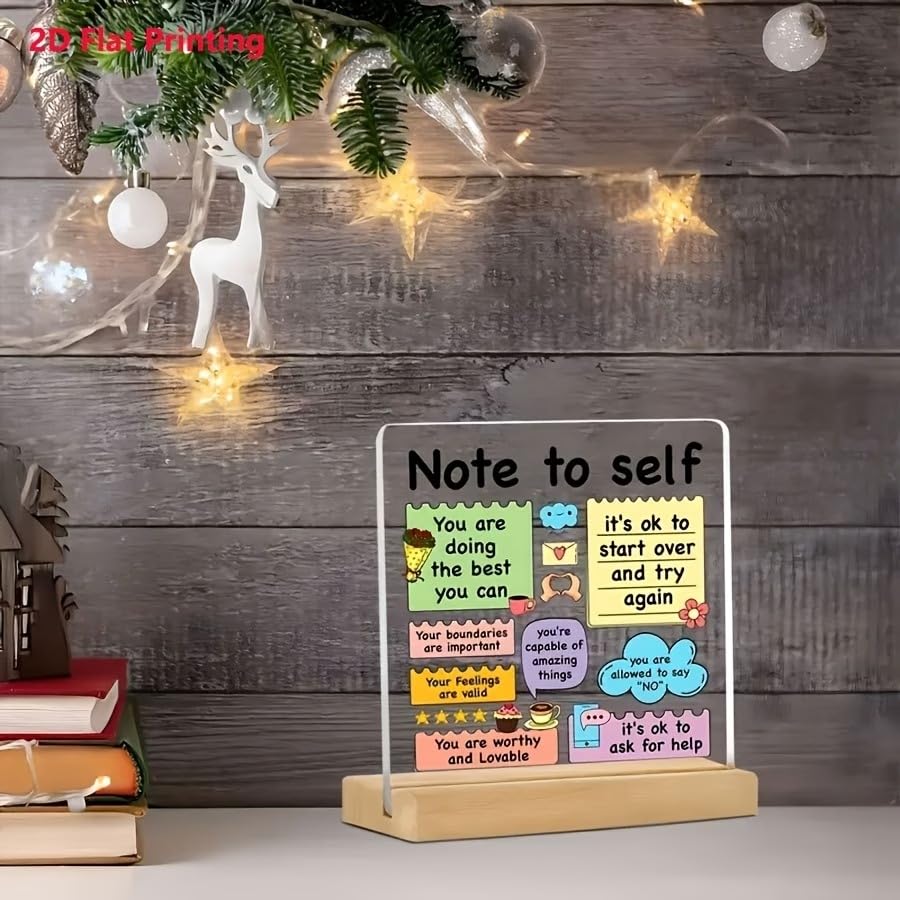 SNAPTRAP Note to Self Acrylic Plaque with Wooden Base - Default Title