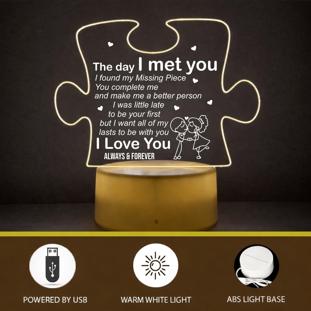 SNAPTRAP Puzzle Piece Romantic Message LED Night Lamp - Default Title