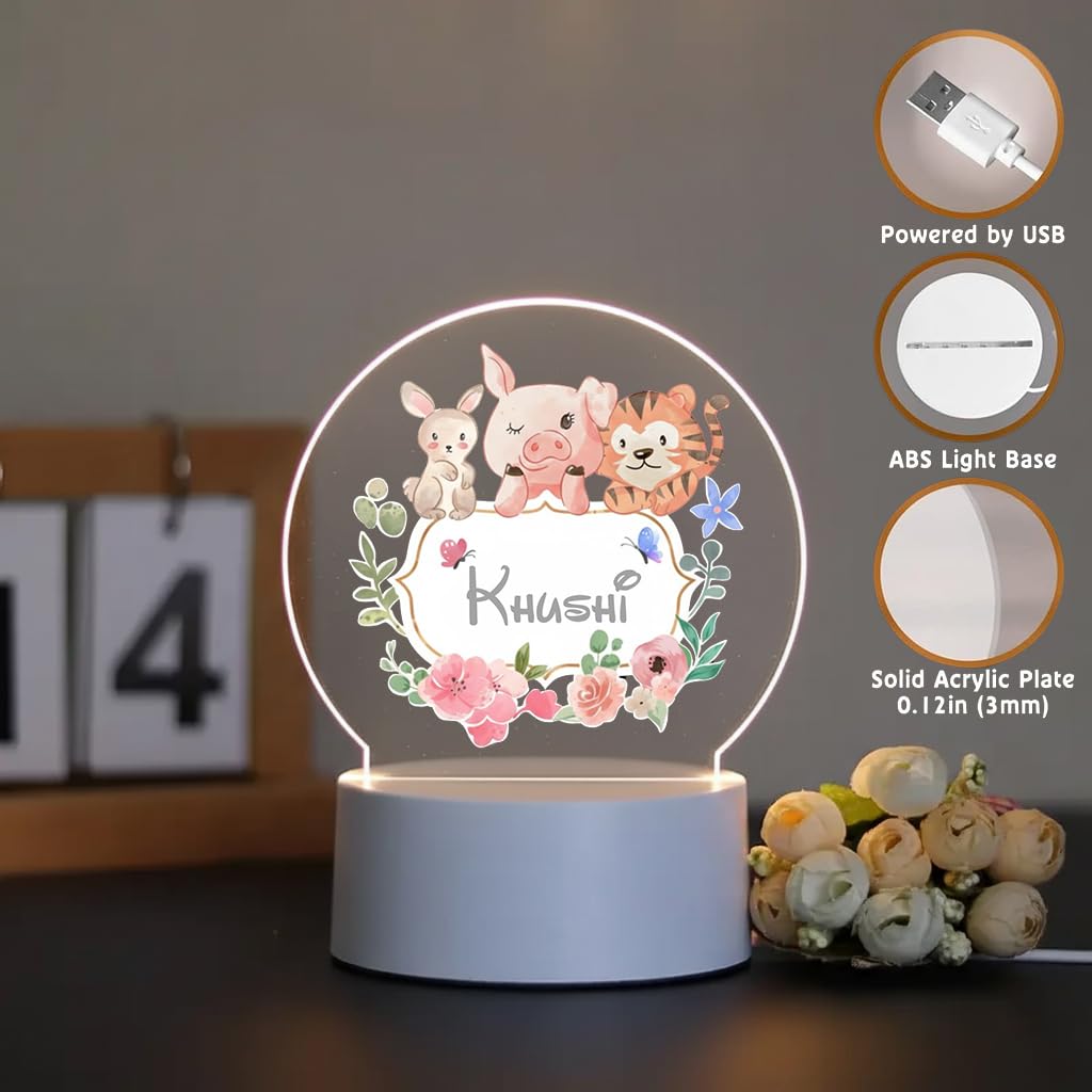 SNAPTRAP LED Name Light for Kids - Forest Cuties