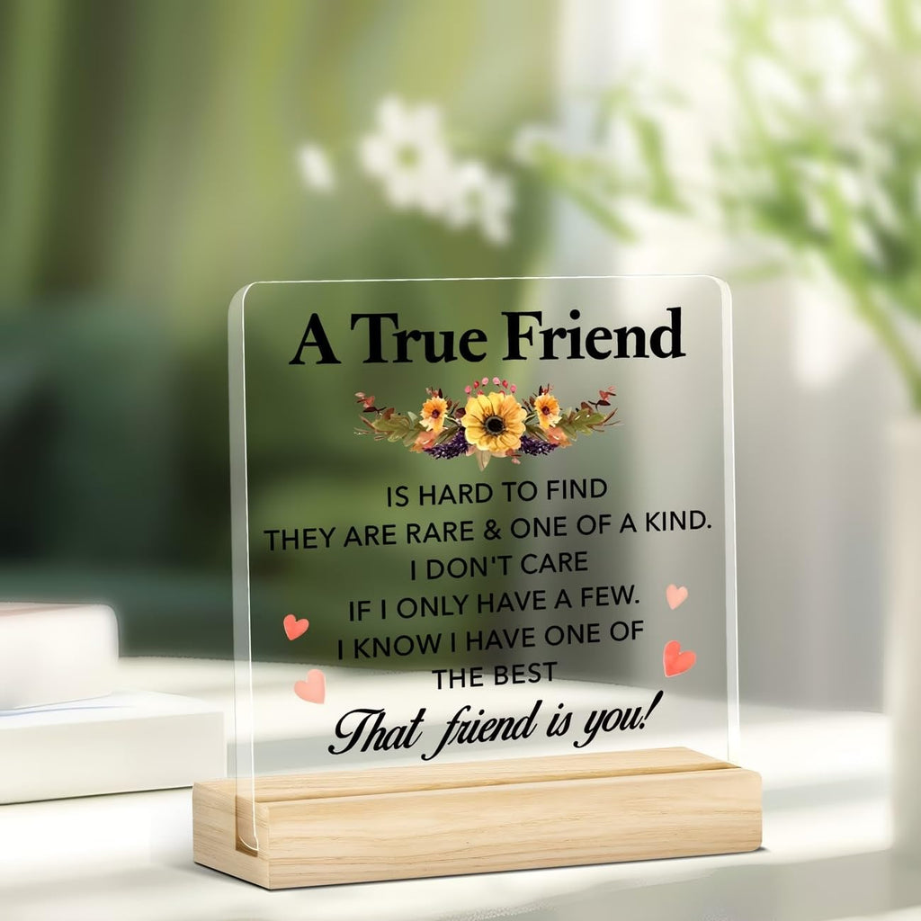 SNAPTRAP Friendship Acrylic Plaque with Wooden Base Stand - Default Title