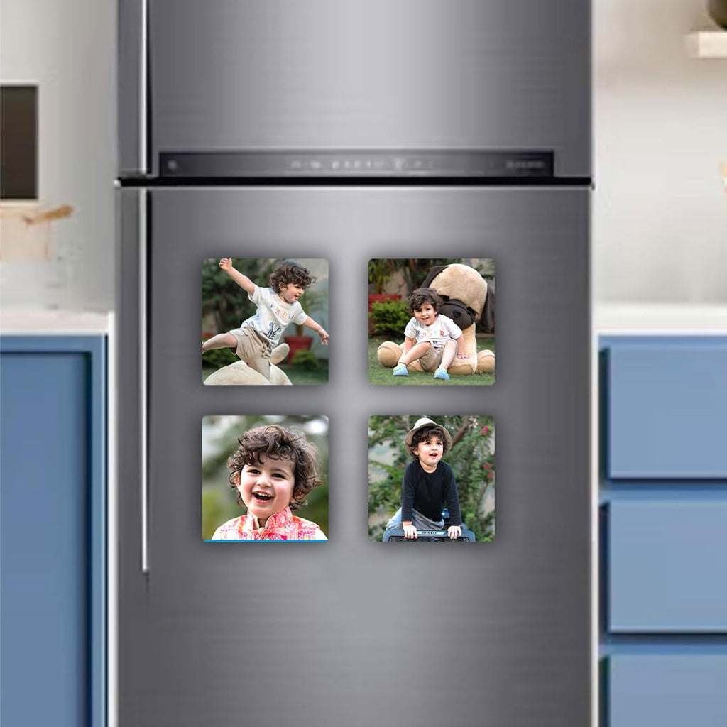 SNAPTRAP Personalized Acrylic Photo Fridge Magnets - Square Pack of 12